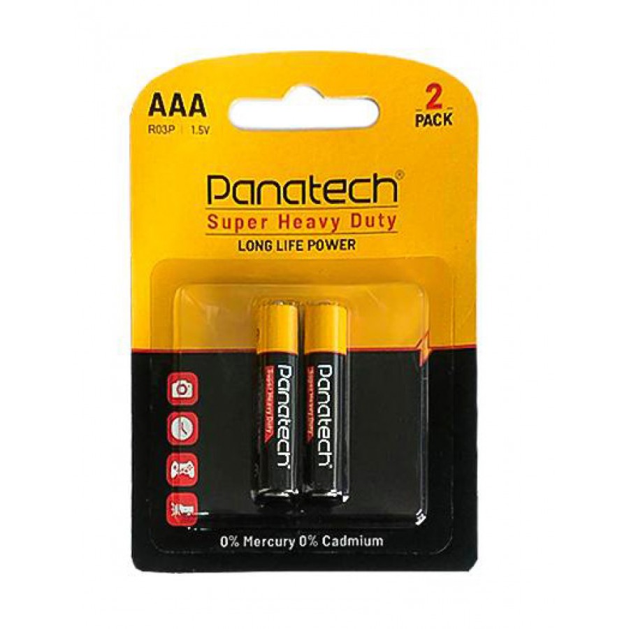 باتری نیم قلمی دوتایی Panatech Super Heavy Duty مدل R03P