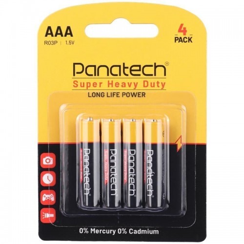 باتری نیم قلمی چهارتایی Panatech Super Heavy Duty مدل R03P