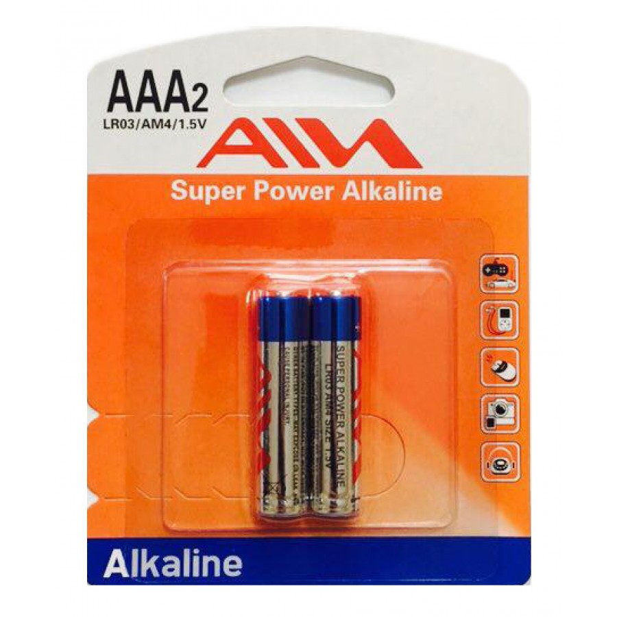 باتری نیم قلمی AIVA Super Power Alkaline مدل LR03