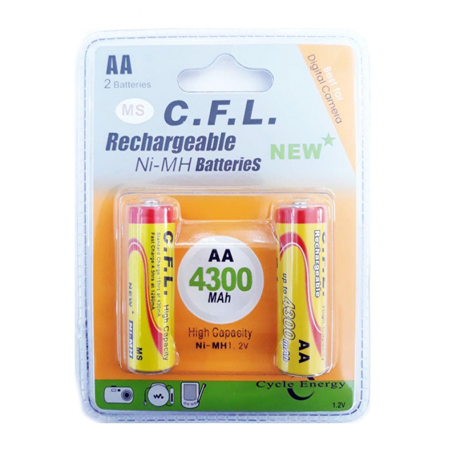 باتری شارژی قلمی دوتایی C.F.L ظرفیت 4300 میلی آمپرساعت