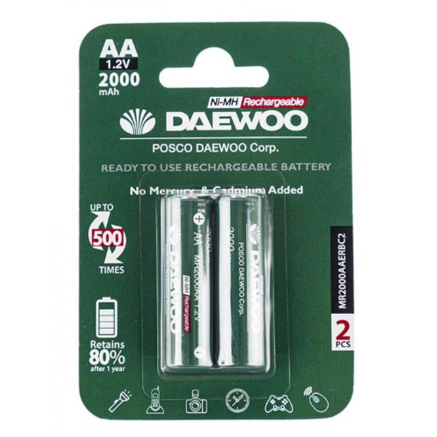 باتری شارژی قلمی دوتایی DAEWOO مدل NI-MH 