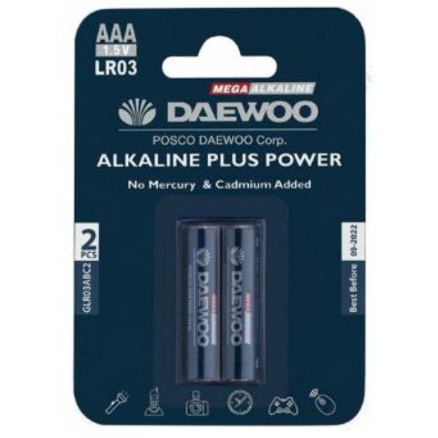 باتری نیم قلمی DAEWOO Alkaline Plus مدل LR03