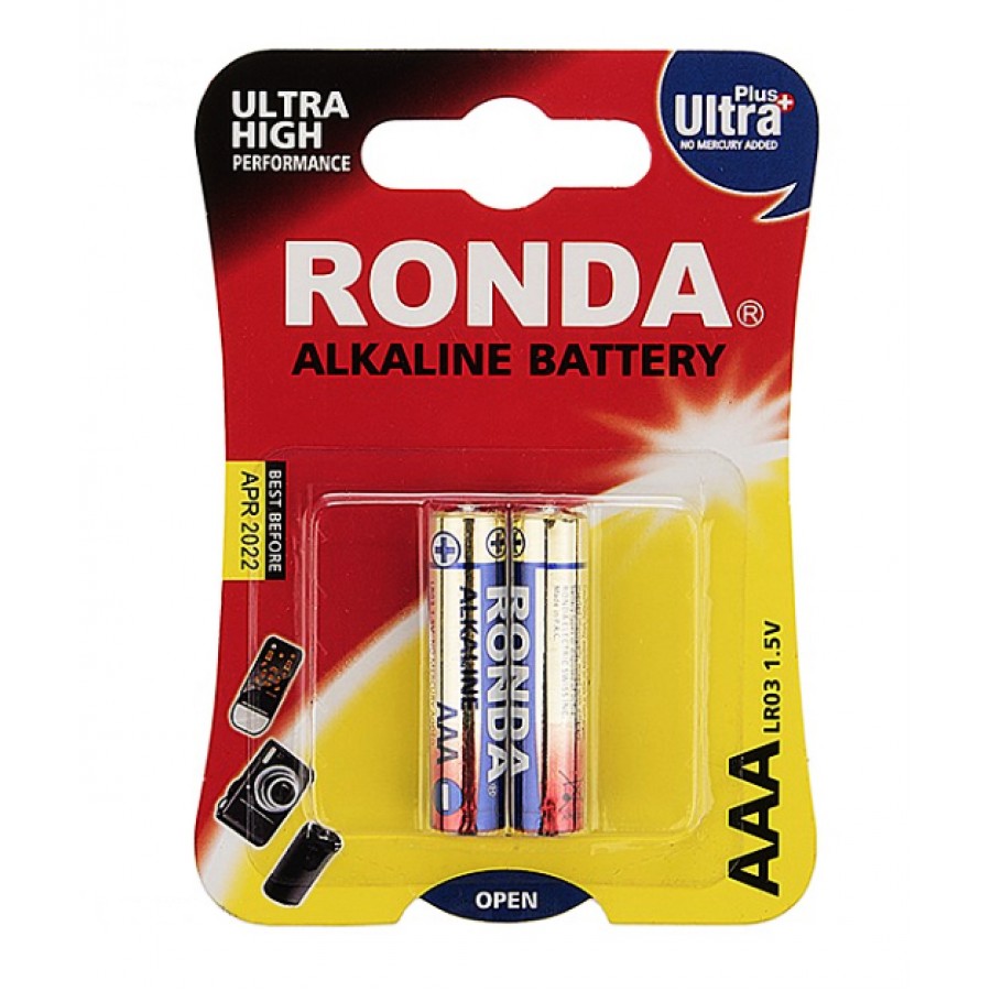 باتری نیم قلمی Ronda Ultra High Alkaline مدل LR03