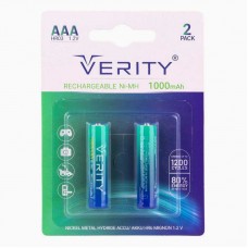 باتری شارژی نیم قلمی دوتایی VERITY مدل HR03 ظرفیت 1000 میلی آمپرساعت 