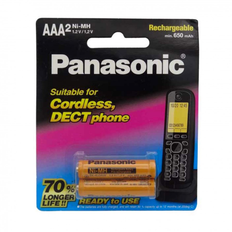 باتری شارژی نیم قلمی PANASONIC ظرفیت 650 میلی آمپر ساعت