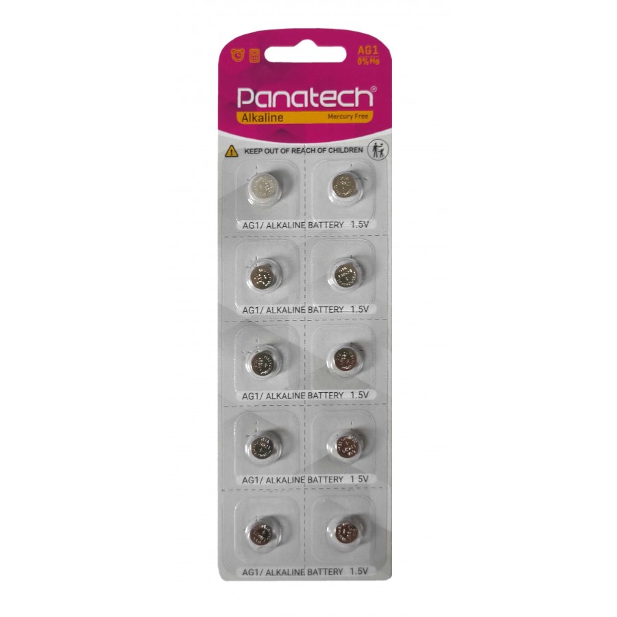 باتری سکه ای PANATECH ALKALINE مدل AG1 (پک 10 عددی)
