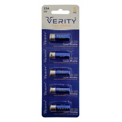 باتری 23A آمپر VERITY SUPER ALKALINE (پک 5 عددی) باتری 23A آمپر VERITY SUPER ALKALINE (پک 5 عددی)