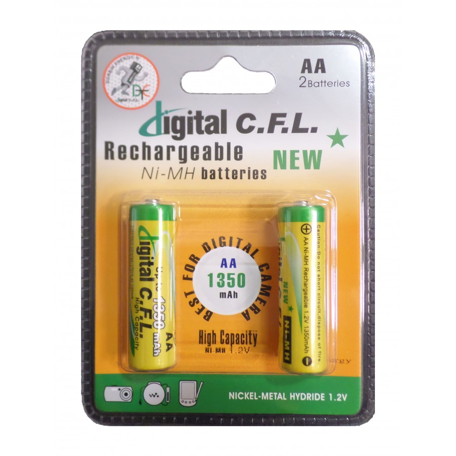 باتری شارژی قلمی دوتایی C.F.L ظرفیت 1350 میلی آمپرساعت 