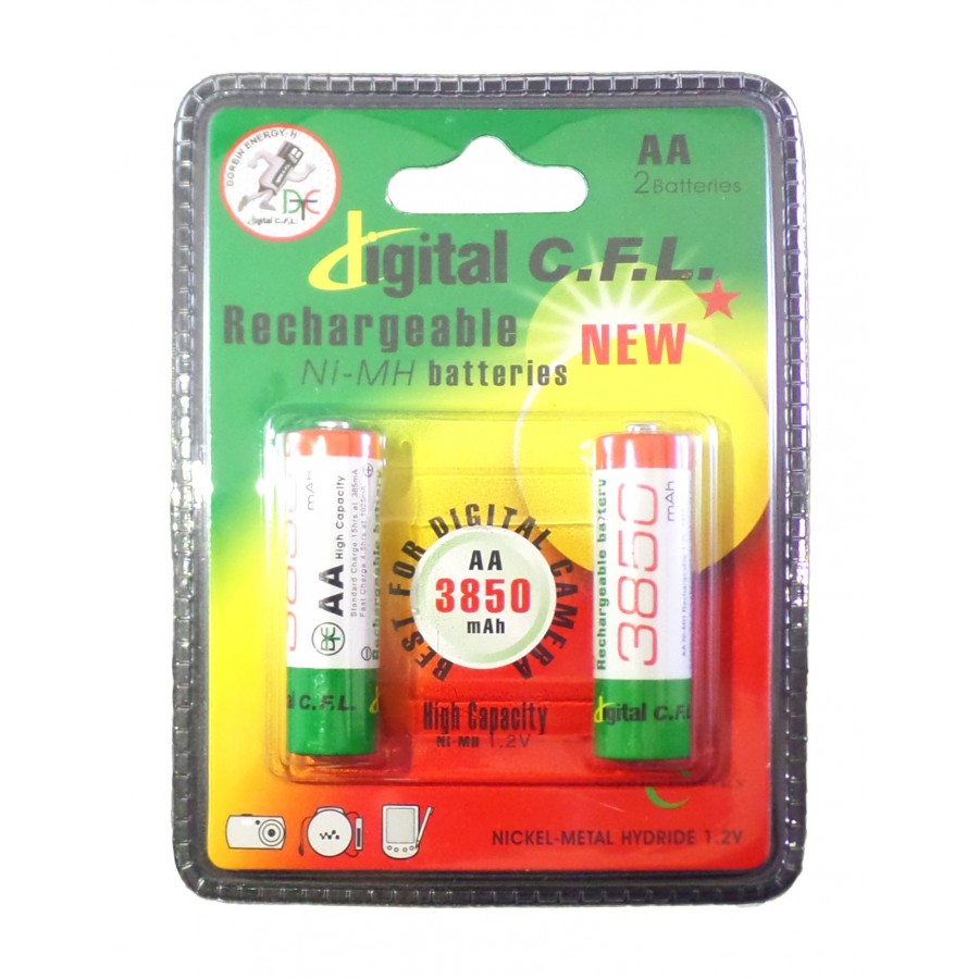 باتری شارژی قلمی دوتایی C.F.L ظرفیت 3850 میلی آمپرساعت