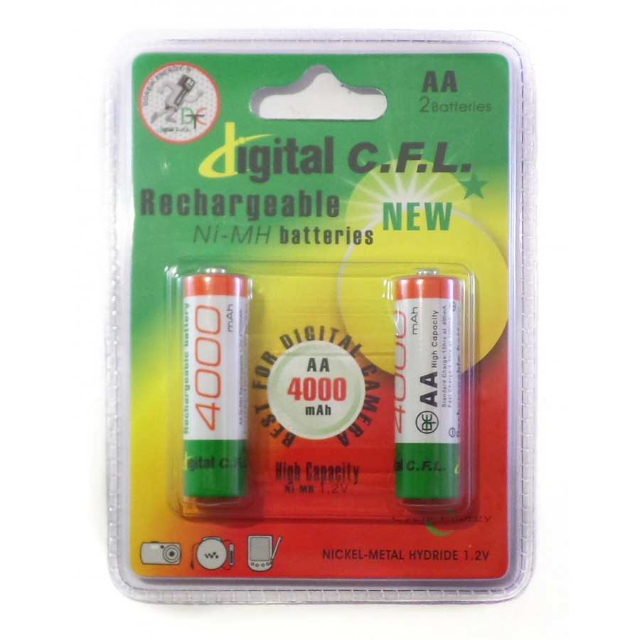 باتری شارژی قلمی دوتایی C.F.L ظرفیت 4000 میلی آمپرساعت 