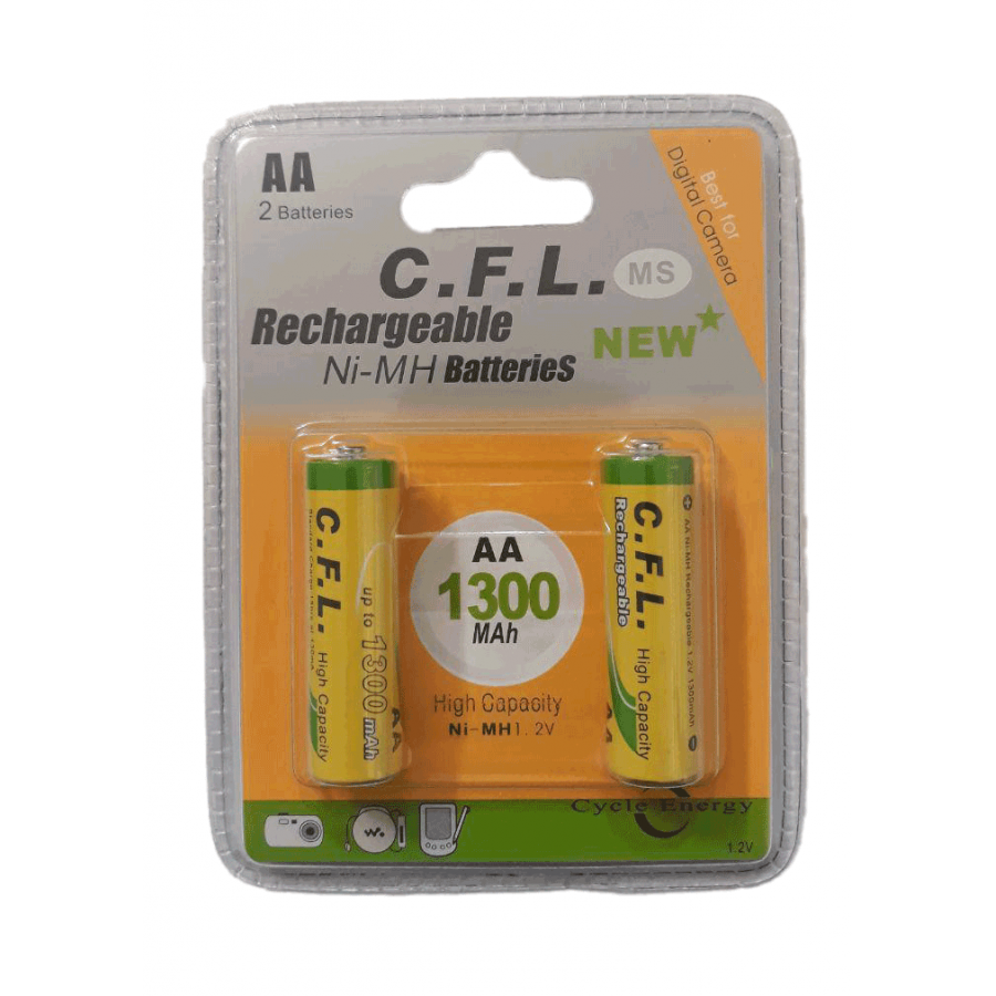 باتری شارژی قلمی دوتایی C.F.L ظرفیت 1300 میلی آمپرساعت