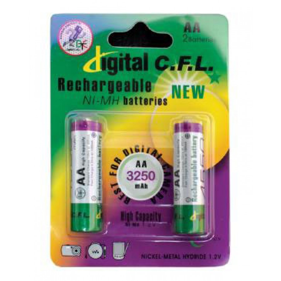 باتری شارژی قلمی دوتایی C.F.L ظرفیت 3250 میلی آمپرساعت 