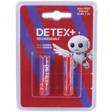 باتری شارژی نیم قلمی دوتایی +DETEX مدل HR03 ظرفیت 800 میلی آمپرساعت