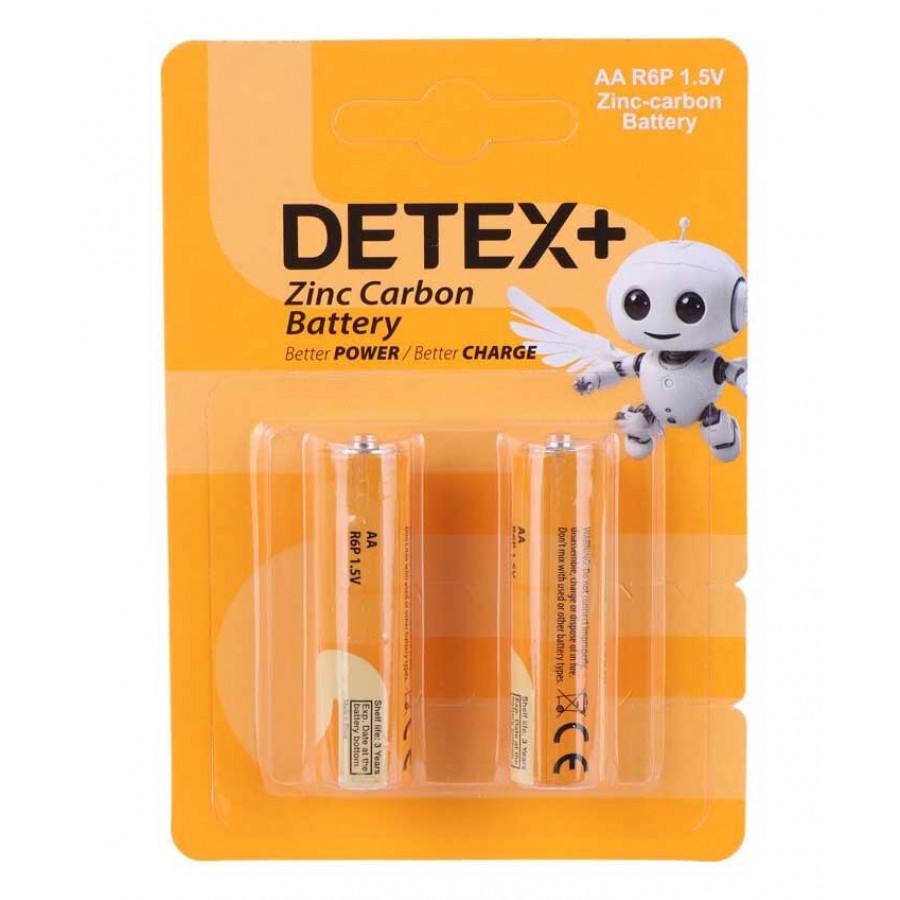 باتری قلمی دوتایی DETEX+ ZINC CARBON مدل R6P