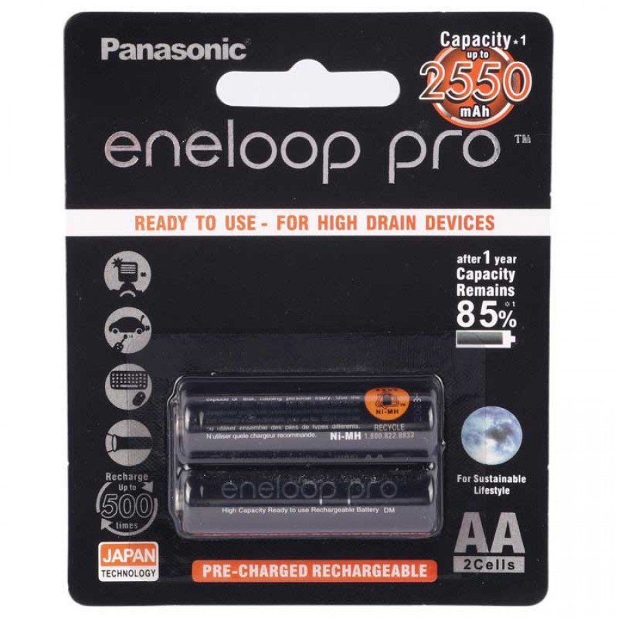 باتری شارژی قلمی PANASONIC ظرفیت 2550 میلی آمپر ساعت