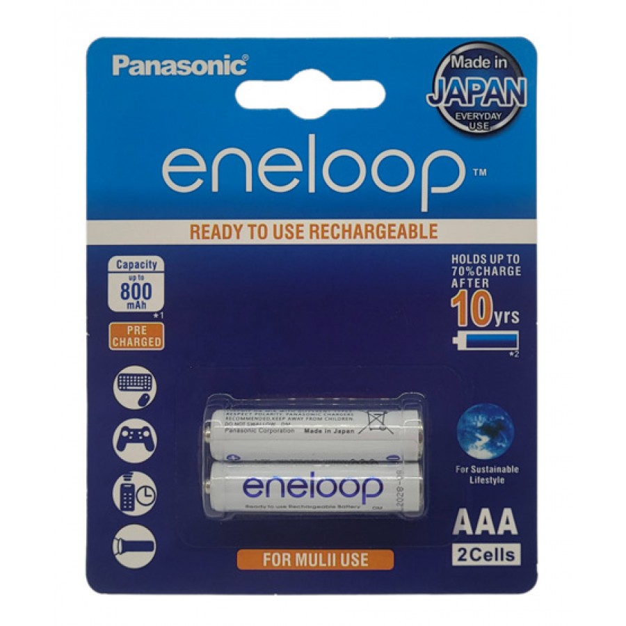 باتری شارژی نیم قلمی PANASONIC مدل eneloop ظرفیت 800 میلی آمپر ساعت