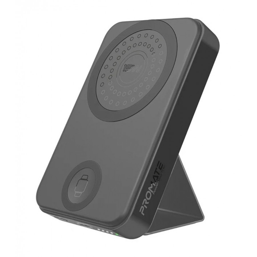 پاوربانک وایرلس 10000 میلی آمپر PROMATE فست شارژ 3 در 1 مدل POWERMAG-TRIO