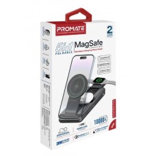 پاوربانک وایرلس 10000 میلی آمپر PROMATE فست شارژ 5 در 1 مدل POWERPACK-FOLD 
