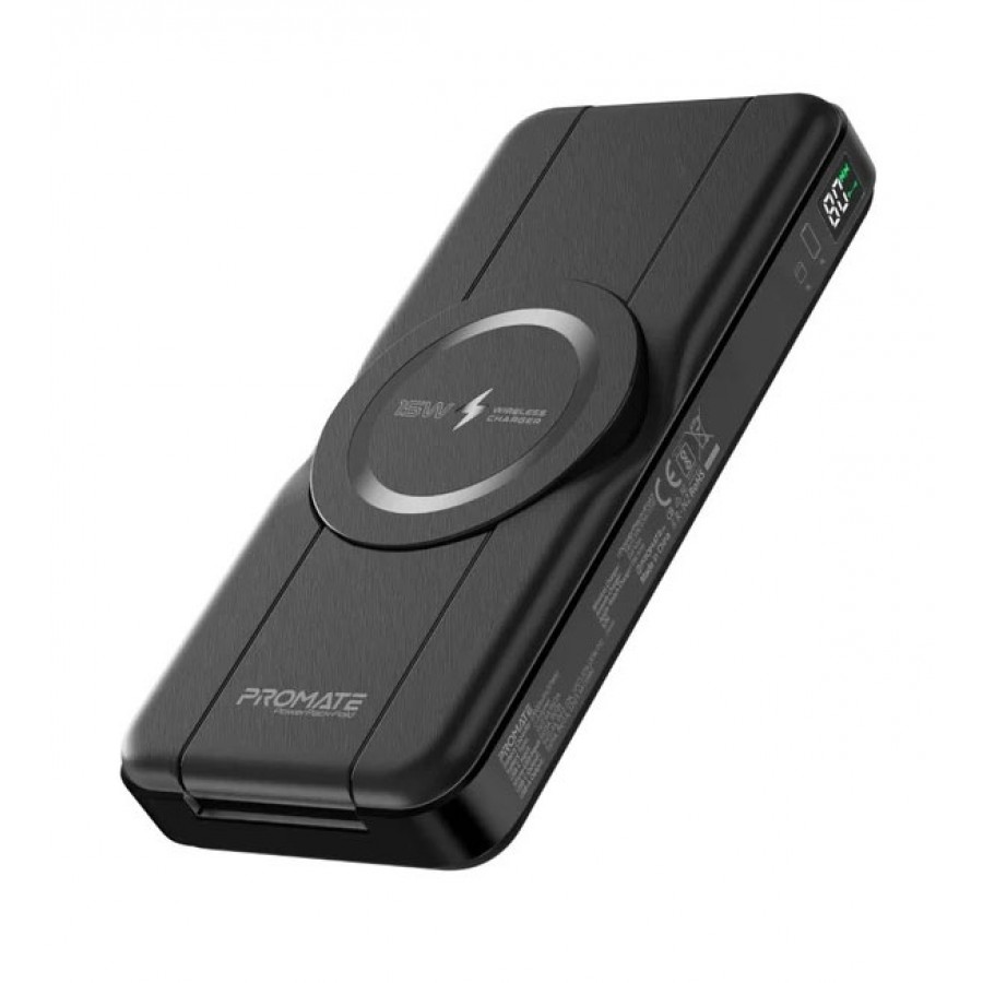 پاوربانک وایرلس 10000 میلی آمپر PROMATE فست شارژ 5 در 1 مدل POWERPACK-FOLD