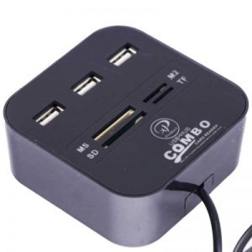 هاب 3 پورت USB و رم ریدر XP مدل HC836