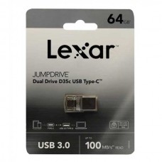 فلش مموری LEXAR OTG TYPE-C مدل D35C USB3.0 با ظرفيت 64 گيگابايت 