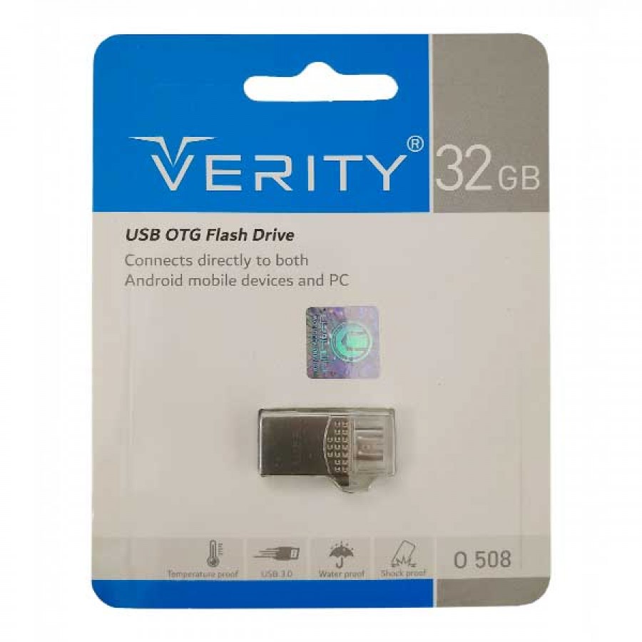 فلش مموری VERITY OTG MICRO USB مدل O 508 USB3.0 با ظرفيت 32 گيگابايت