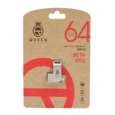فلش مموری QUEEN TECH مدل BETA OTG ظرفیت 64 گیگابایت 