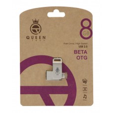 فلش مموری QUEEN TECH مدل BETA OTG ظرفیت 8گیگابایت 