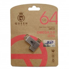 فلش مموری QUEEN TECH مدل OMEGA USB3.0 OTG ظرفیت 64 گیگابایت