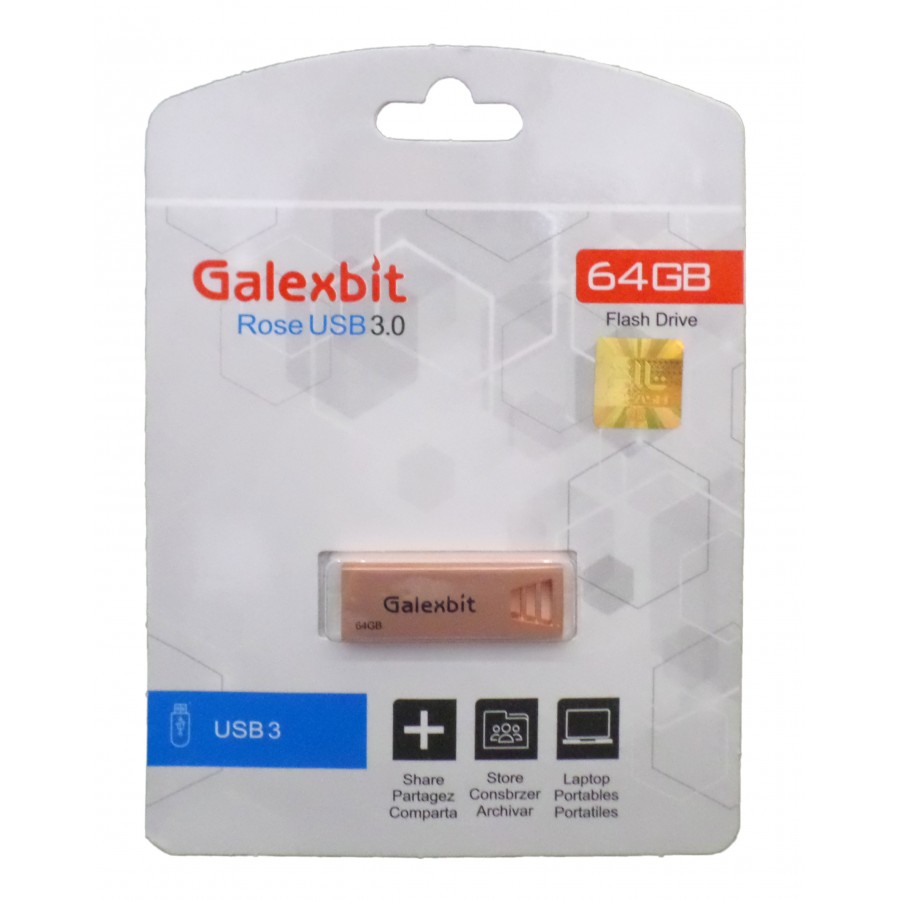 فلش مموریUSB3.0 GALEXBIT مدل ROSE ظرفیت 64 گیگابایت