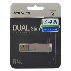 فلش مموری HIKSEMI TYPE-C OTG USB3.2 مدل DUAL Slim E307C با ظرفيت 64 گيگابايت