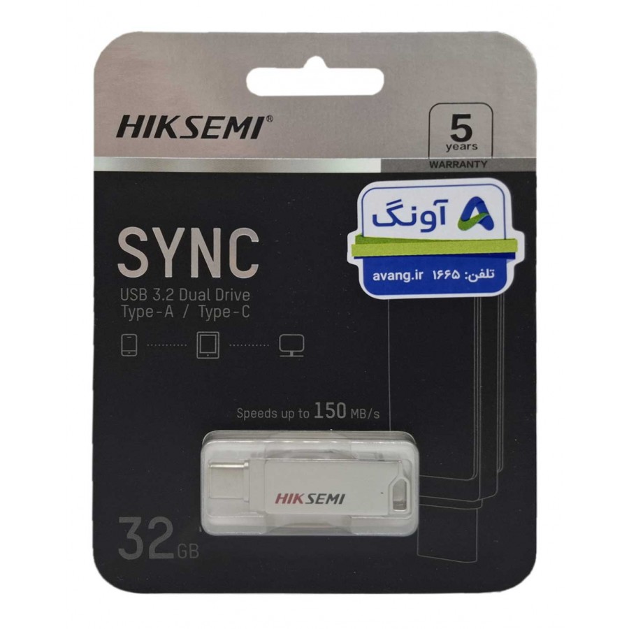 فلش مموری HIKSEMI TYPE-C OTG USB3.2 مدل SYNC E327C با ظرفيت 32 گيگابايت
