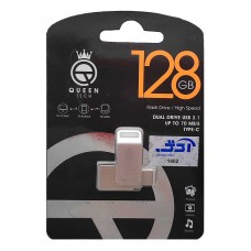 فلش مموری QUEEN TECH OTG TYPE-C مدل BETA USB3.1 با ظرفيت 128 گيگابايت