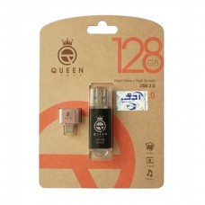 فلش QUEEN TECH USB3.0 مدل +QUICK ظرفیت 128 گیگابایت به همراه تبدیل OTG MICRO