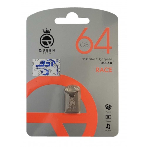 فلش QUEEN TECH USB3.0 مدل RACE ظرفیت 64 گیگابایت فلش QUEEN TECH USB3.0 مدل RACE ظرفیت 64 گیگابایت