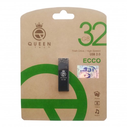 فلش مموری QUEEN TECH مدل ECCO ظرفیت 32 گیگابایت فلش مموری QUEEN TECH مدل ECCO ظرفیت 32 گیگابایت