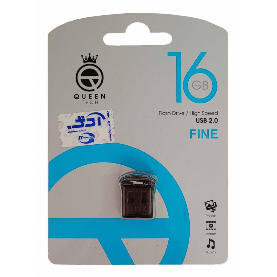فلش مموری QUEEN TECH مدل FINE ظرفیت 16 گیگابایت