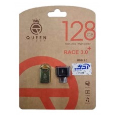 فلش QUEEN TECH USB3.0 مدل +RACE ظرفیت 128 گیگابایت به همراه تبدیل OTG TYPE-C