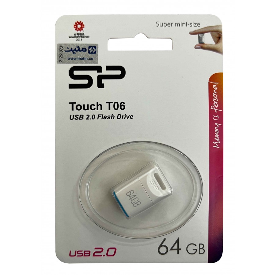 فلش مموری SILICON POWER مدل TOUCH T06 با ظرفیت 64 گیگابایت