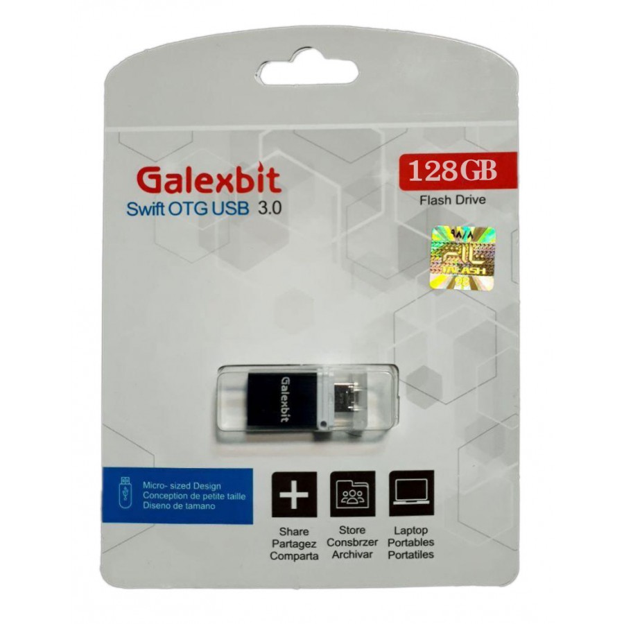 فلش مموری GALEXBIT OTG مدل SWIFT USB3.0 ظرفیت 128 گیگابایت
