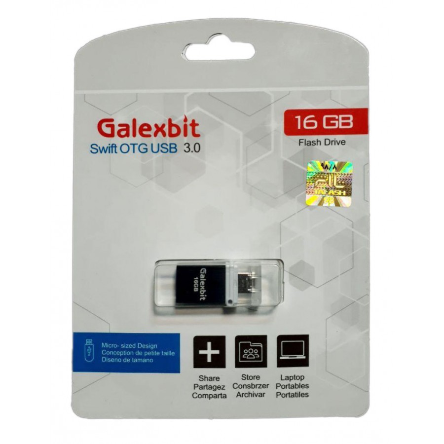 فلش مموری USB3.0 GALEXBIT OTG مدل SWIFT ظرفیت 16 گیگابایت
