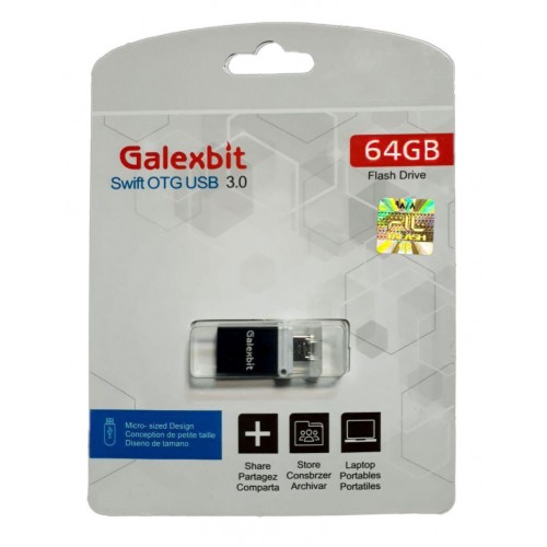 فلش مموری USB3.0 GALEXBIT OTG مدل SWIFT ظرفیت 64 گیگابایت