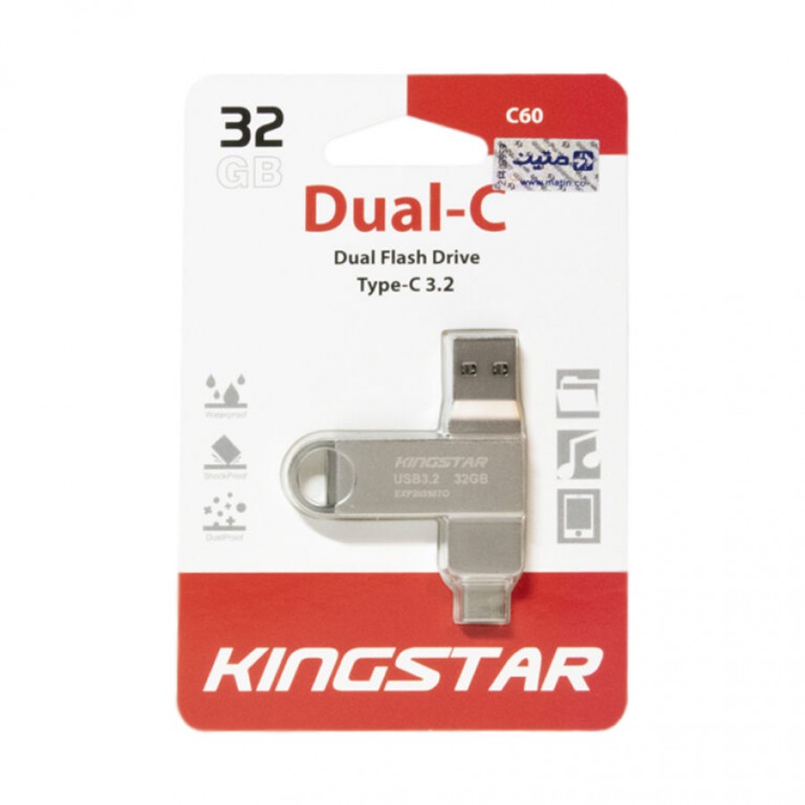 فلش مموری KINGSTAR TYPE-C OTG USB3.2 مدل C60 با ظرفيت 32 گيگابايت