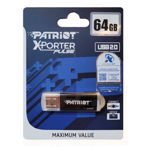 فلش مموری PATRIOT مدل XPORTER PULSE ظرفیت 64 گیگابایت