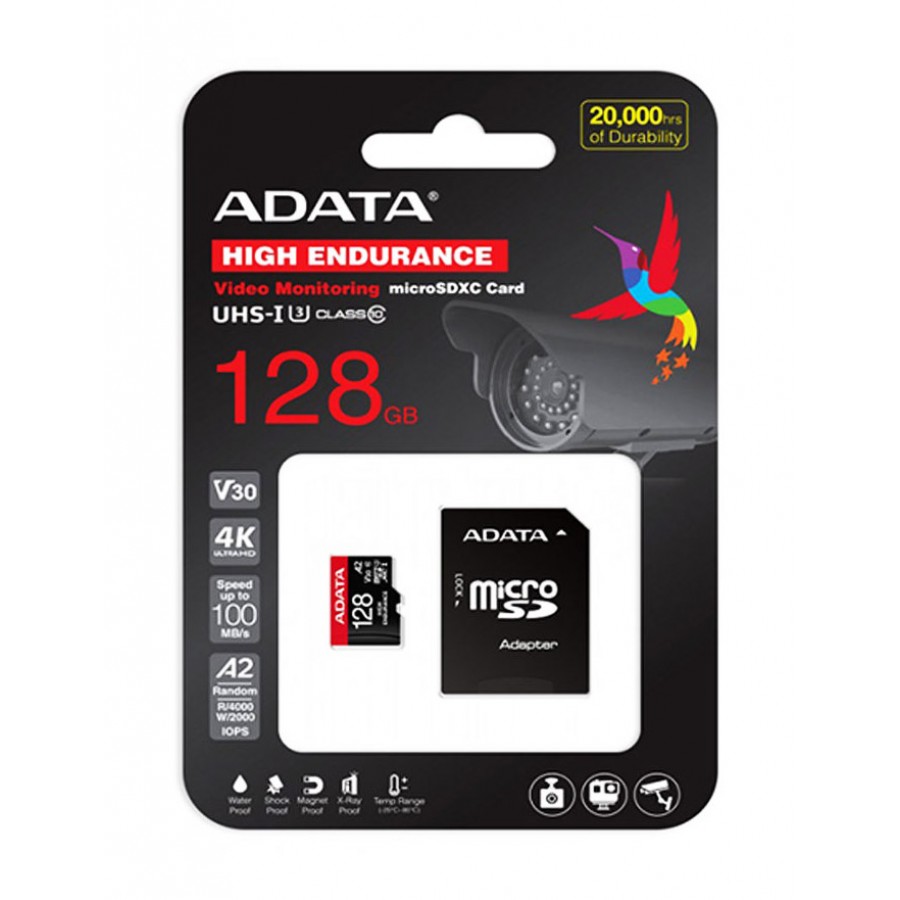 کارت حافظه ADATA 128GB U3 سرعت 100MB/s همراه با آداپتور 