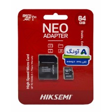 کارت حافظه HIKSEMI 64G کلاس 10 سرعت 92MB/s همراه با آداپتور