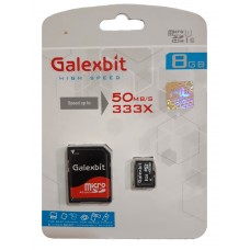 کارت حافظه Galexbit 8G کلاس 10 سرعت 50MB/s همراه با اداپتور 