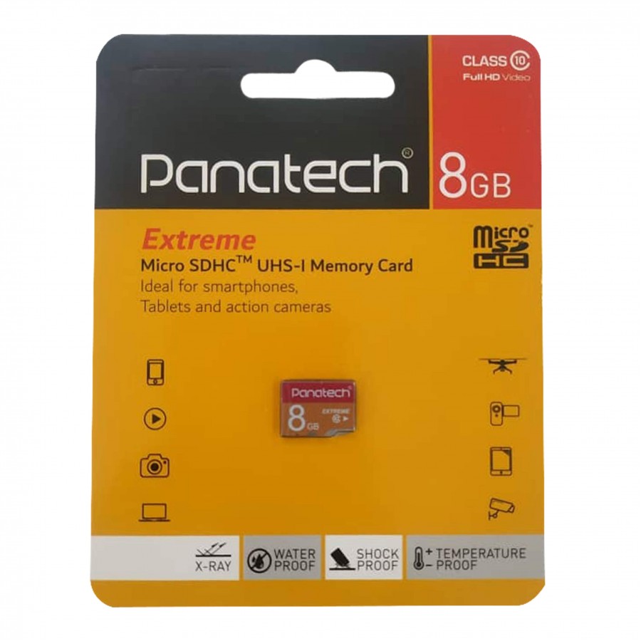 کارت حافظه PANATECH 8G کلاس 10 همراه با آداپتور