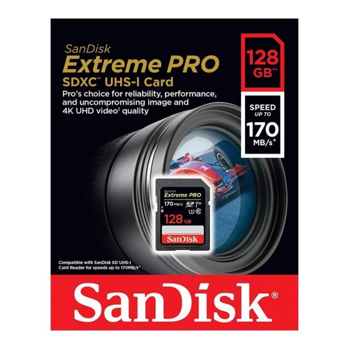 کارت حافظه SANDISK Extreme Pro 128G SD کلاس 10 سرعت 170MB/s