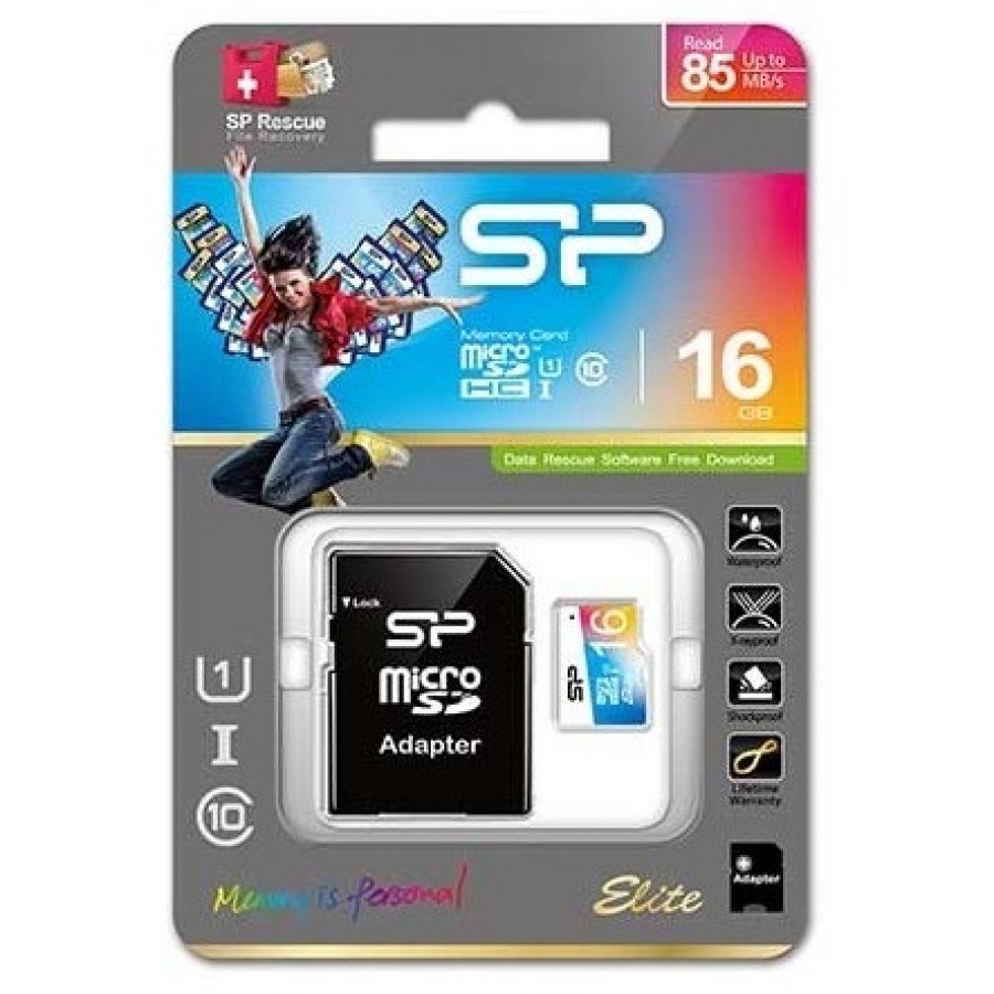 کارت حافظه رنگی Silicon Power 16G کلاس 10 سرعت 85MB/s